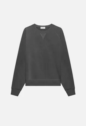 Loose Stitch Raglan Crew / Washed Black