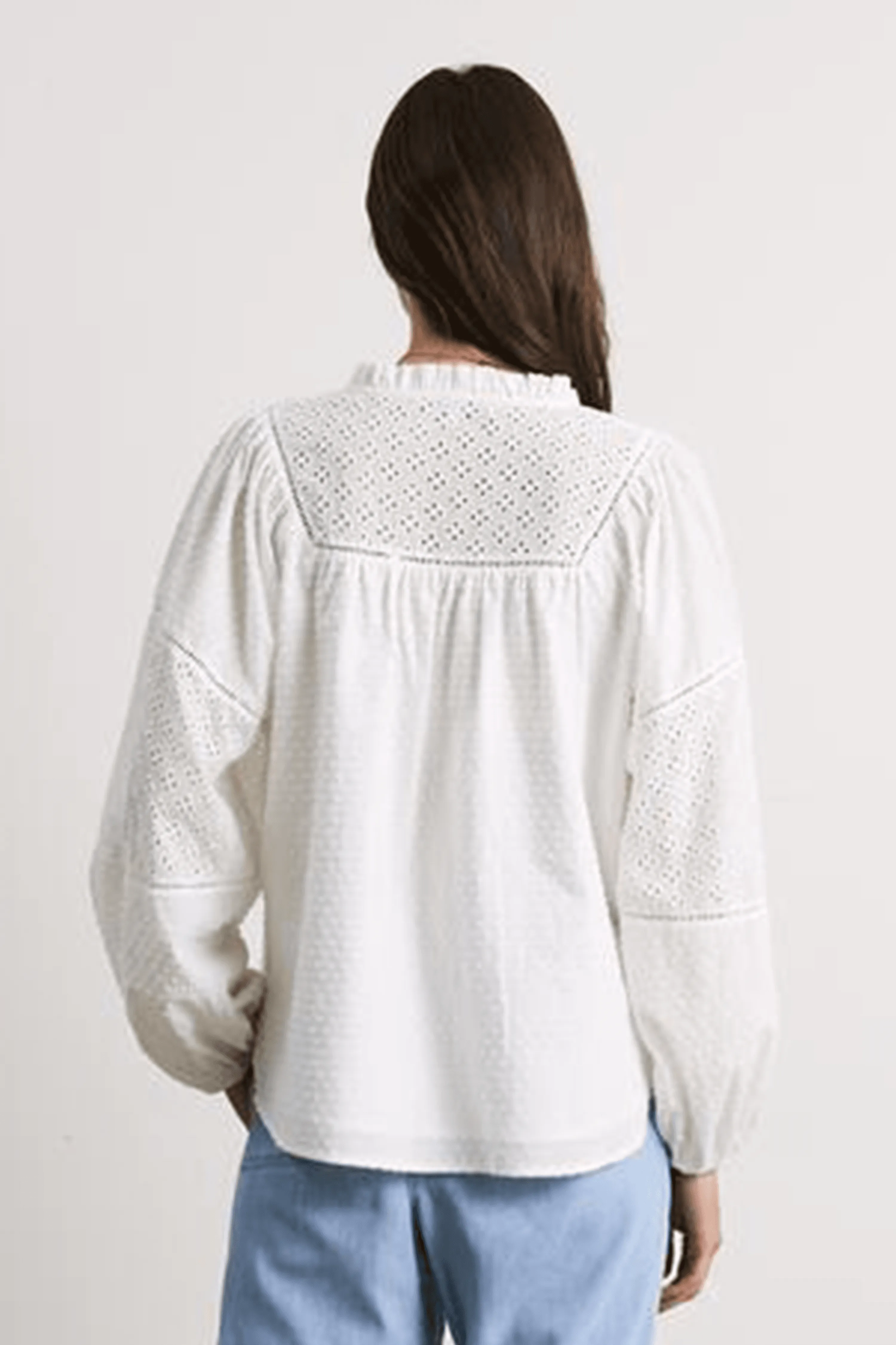 Lottie Boho Porcelain LS Cotton Blouse