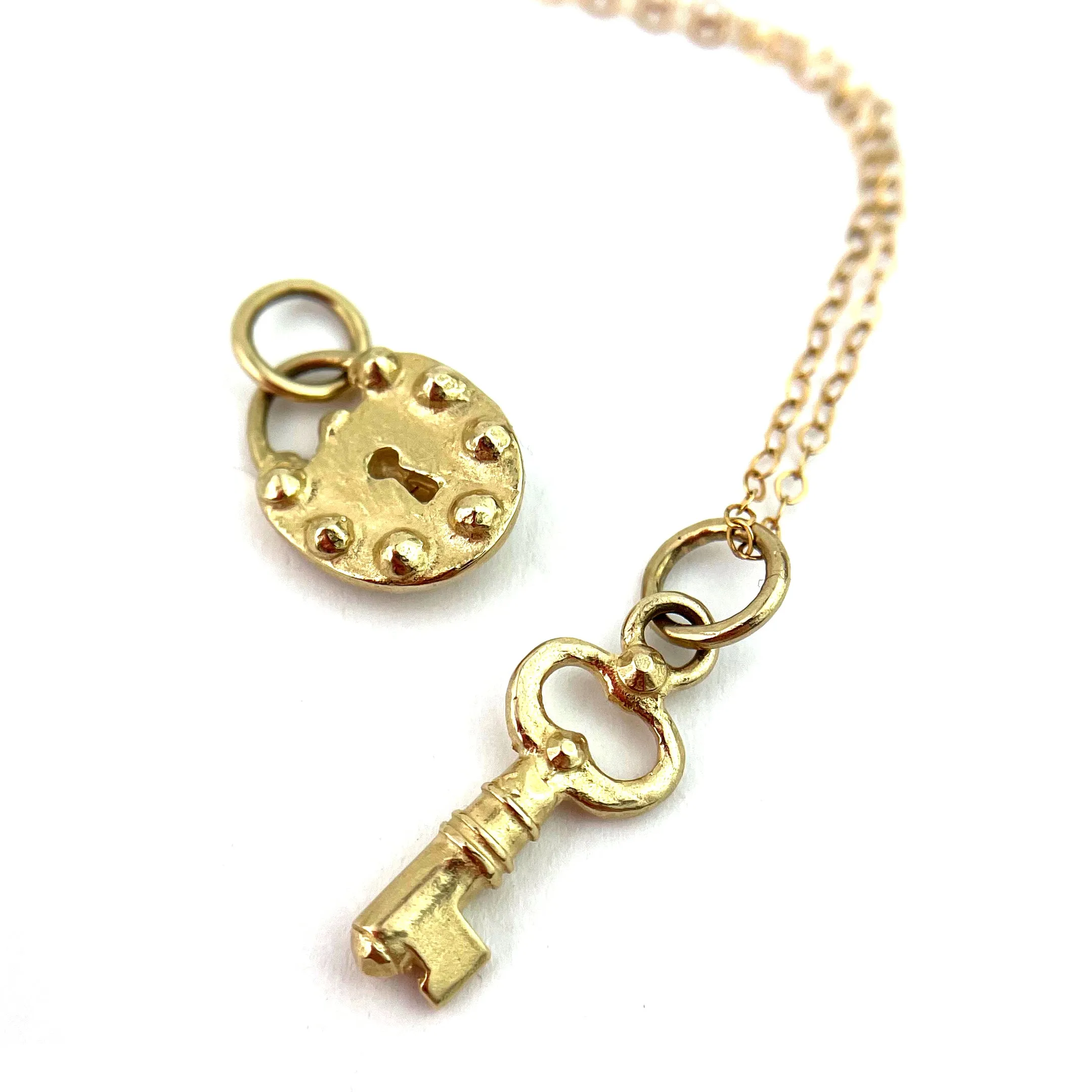 Love Charm Key Necklace - Gold