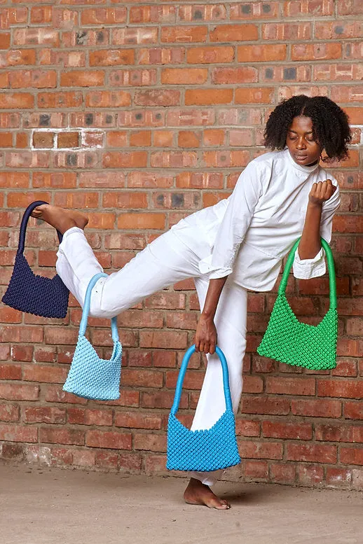 Macrame Bag MARITO in Baby Blue