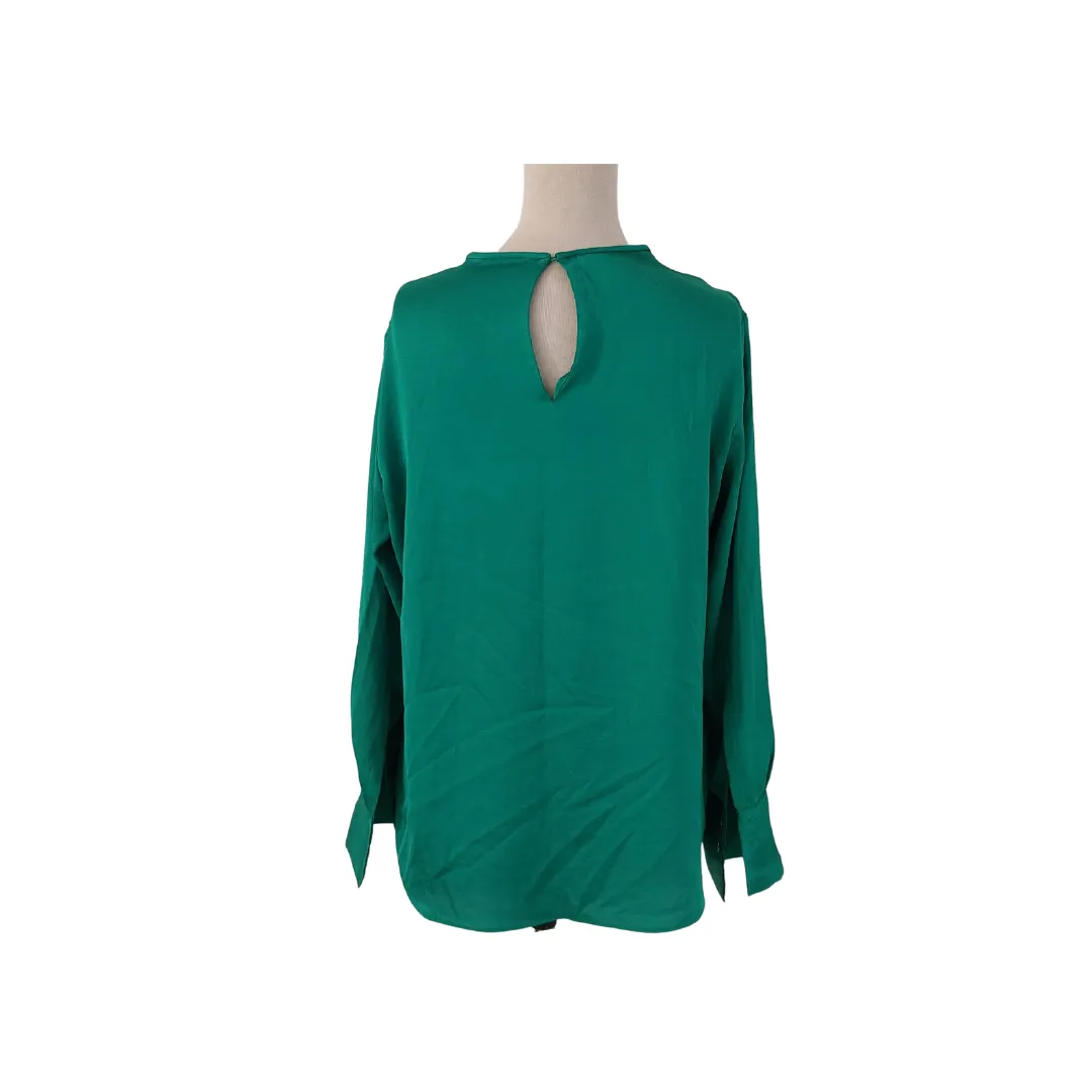 Mango Emerald Green Satin Blouse | Pre Loved |