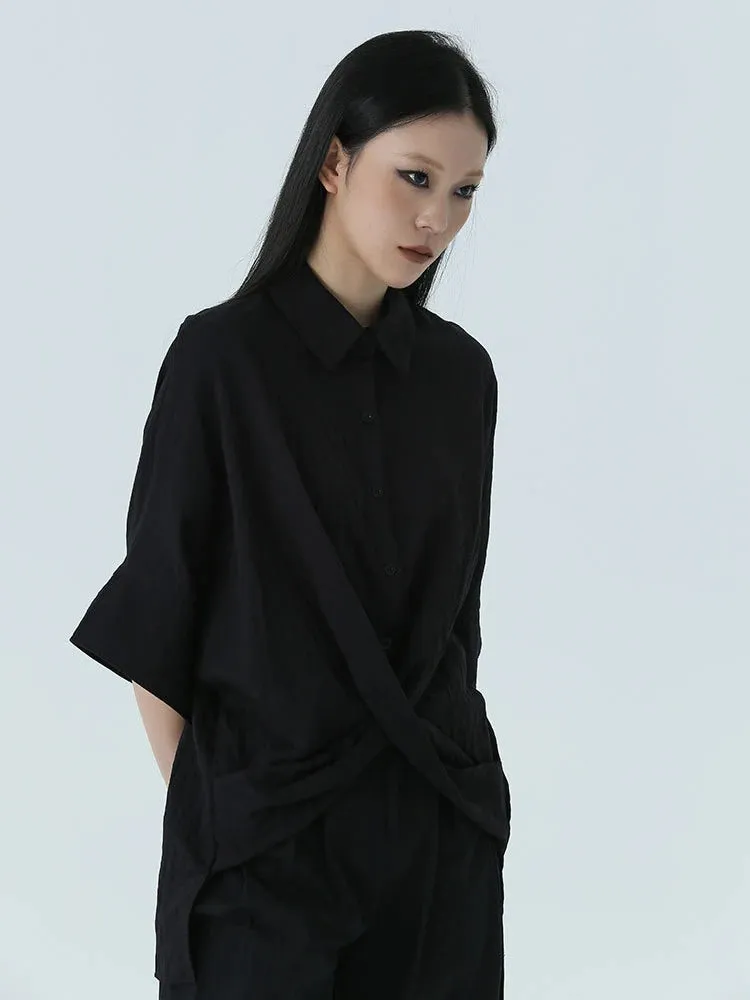 Marga Short Sleeve Blouse - Black