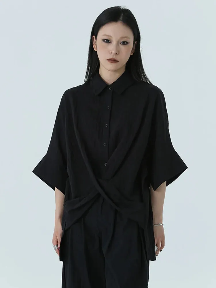 Marga Short Sleeve Blouse - Black