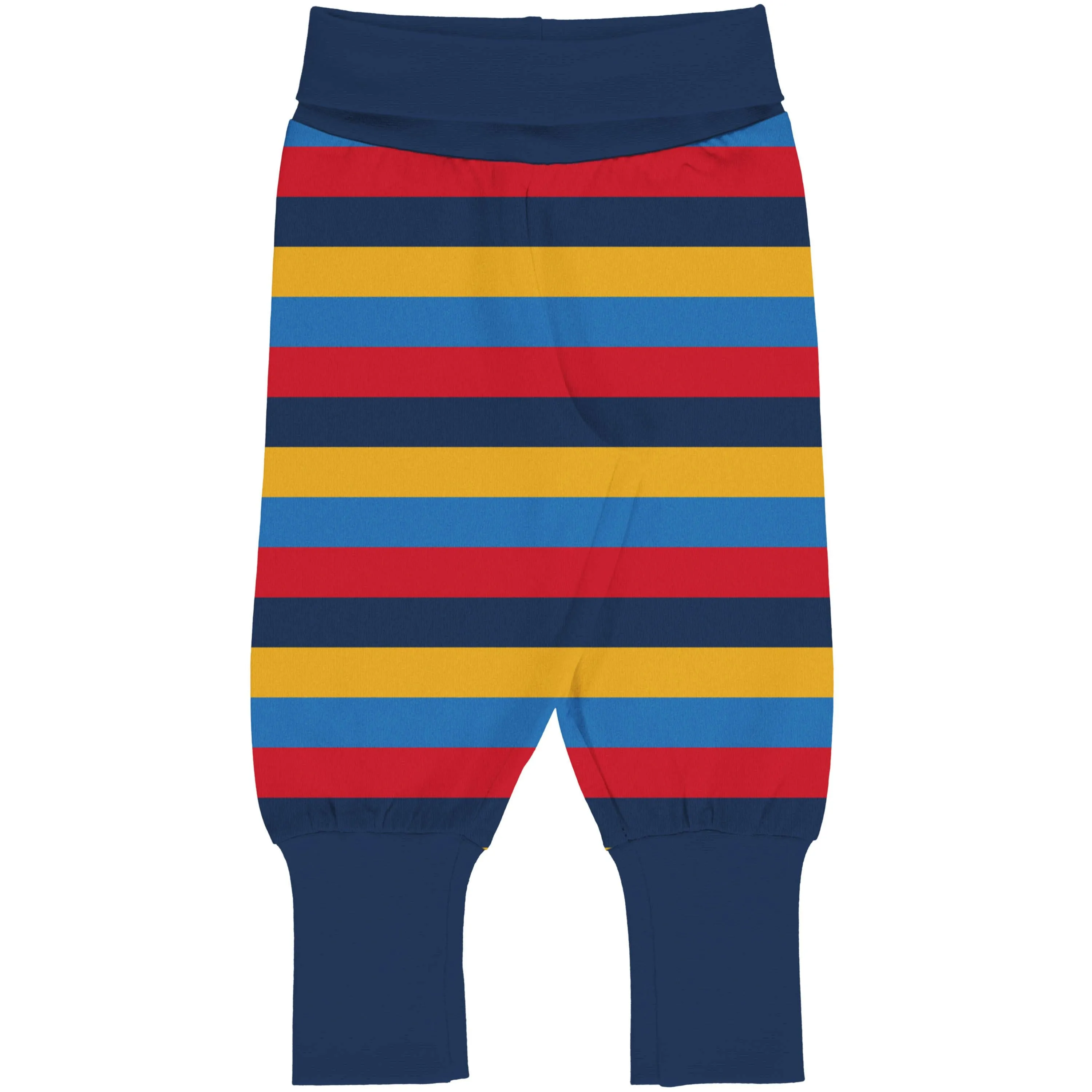 Maxomorra Blue Stripes Cotton Rib Pants