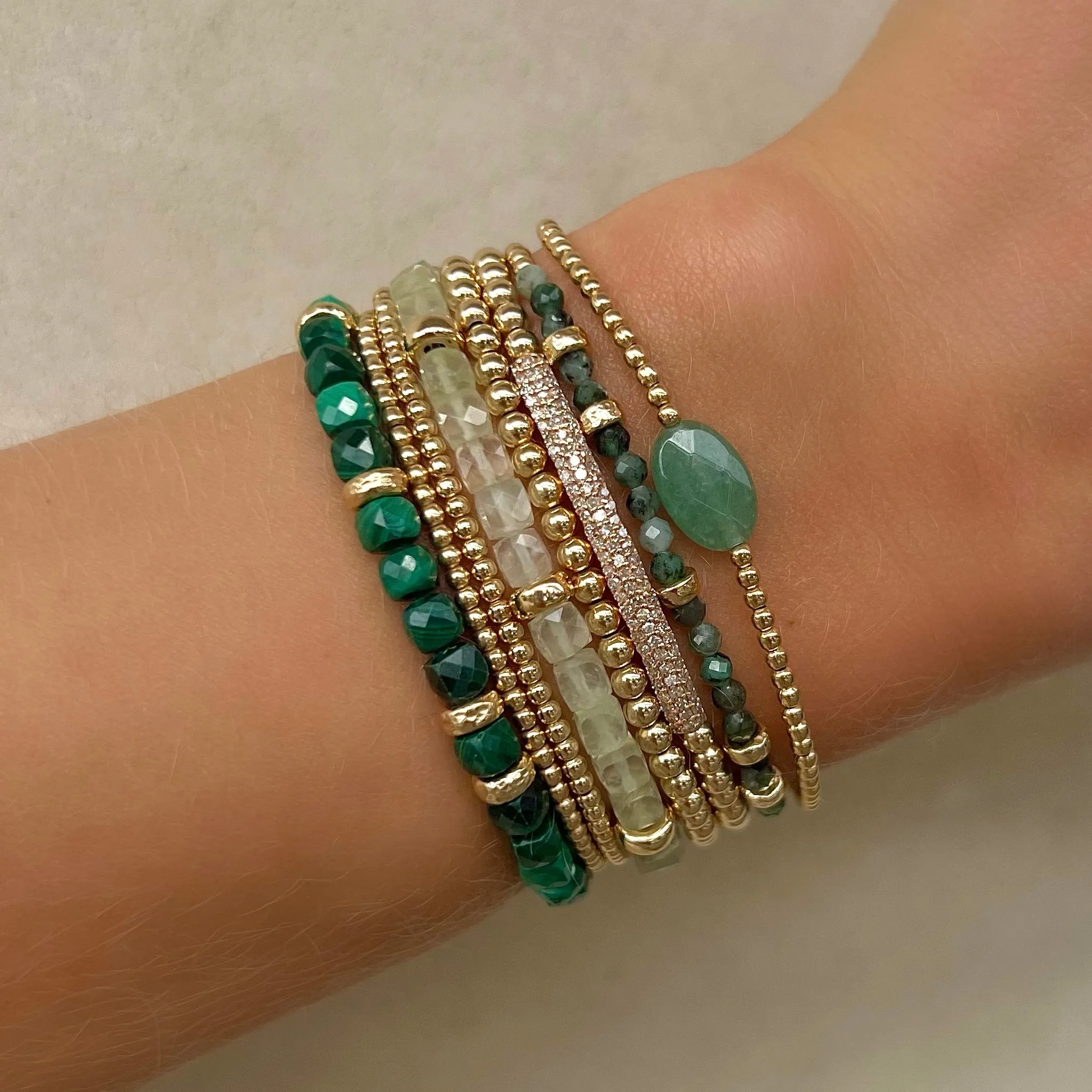 May Emerald and Rondelle Bracelet