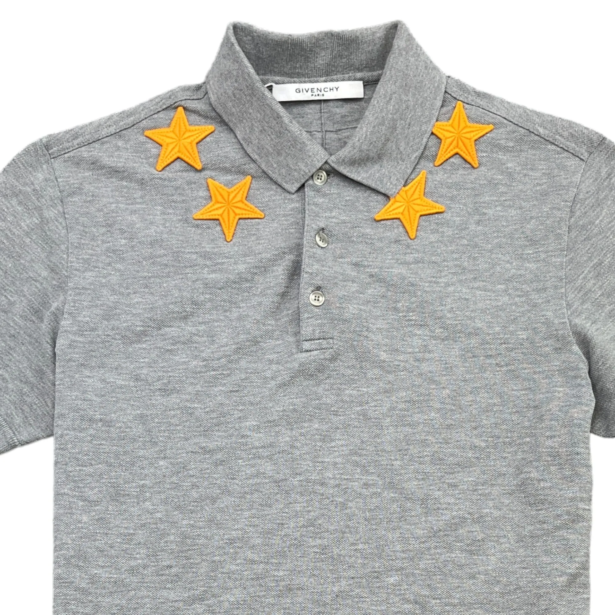 Men's Star Polo Shirt Grey Size M