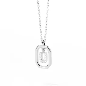 Moissanite Initial U Dangle Pendant Necklace