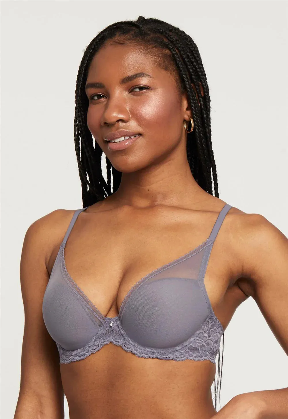 Montelle 9314 Mystique Plunge Bra in Crystal Grey