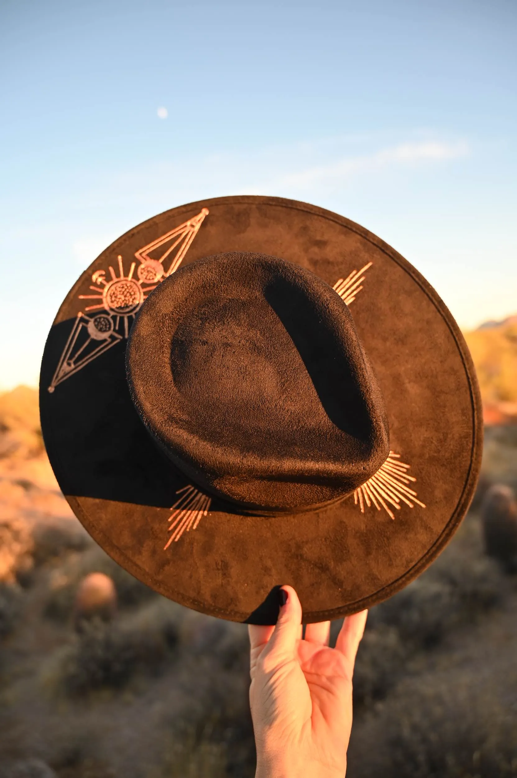 Moonlight Protection Fedora in Black & Gold