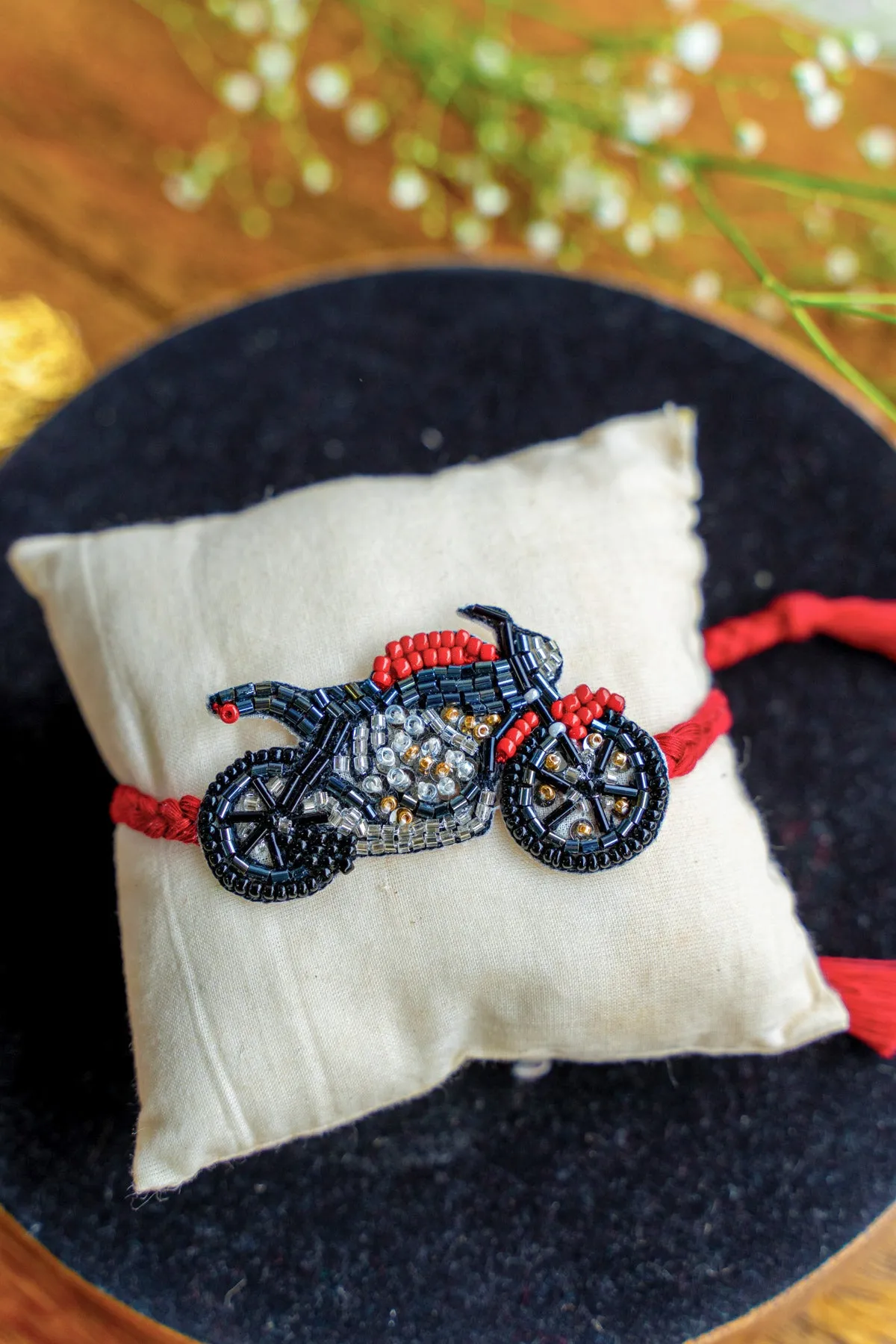 Motorcycle Embroidered Rakhi