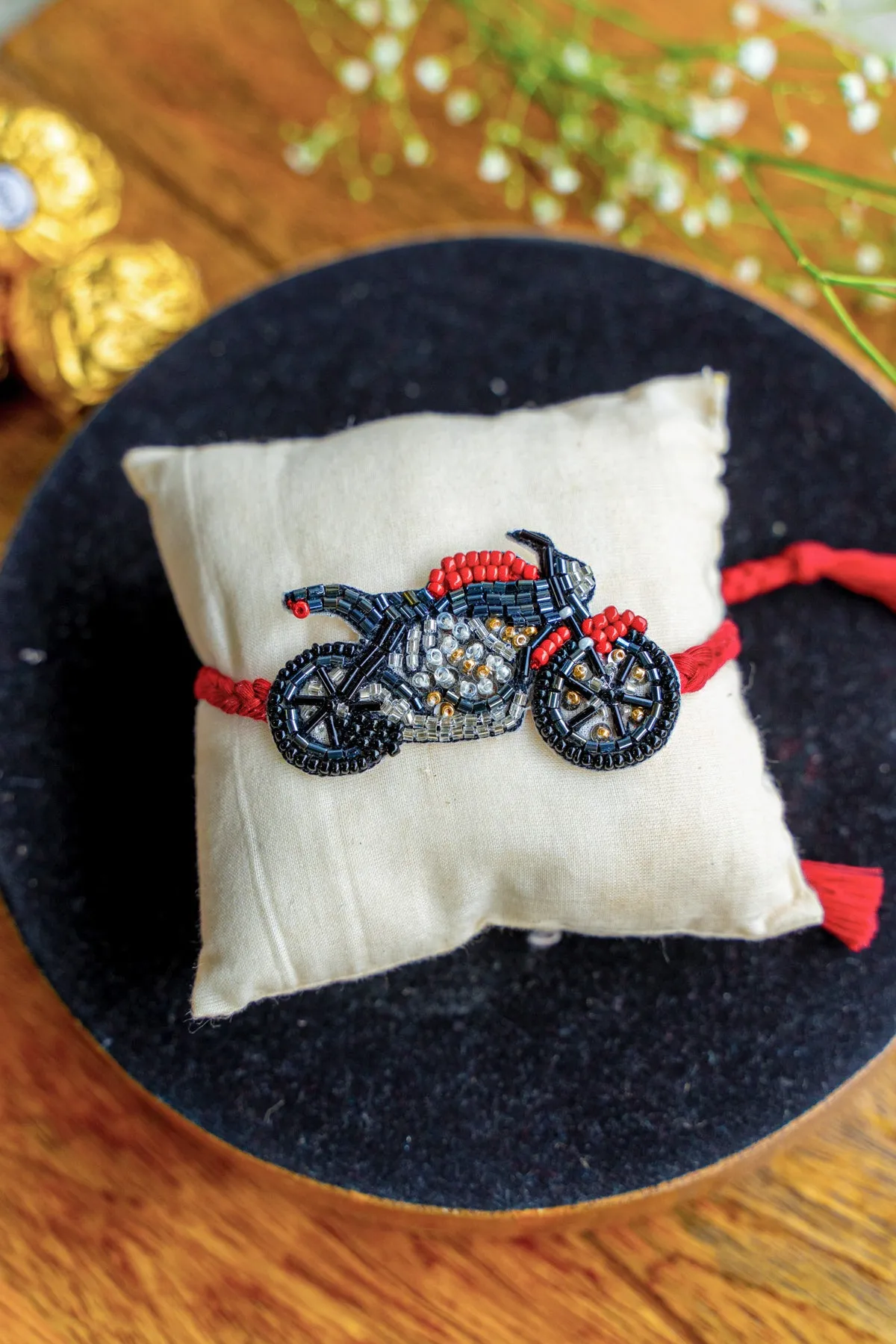 Motorcycle Embroidered Rakhi