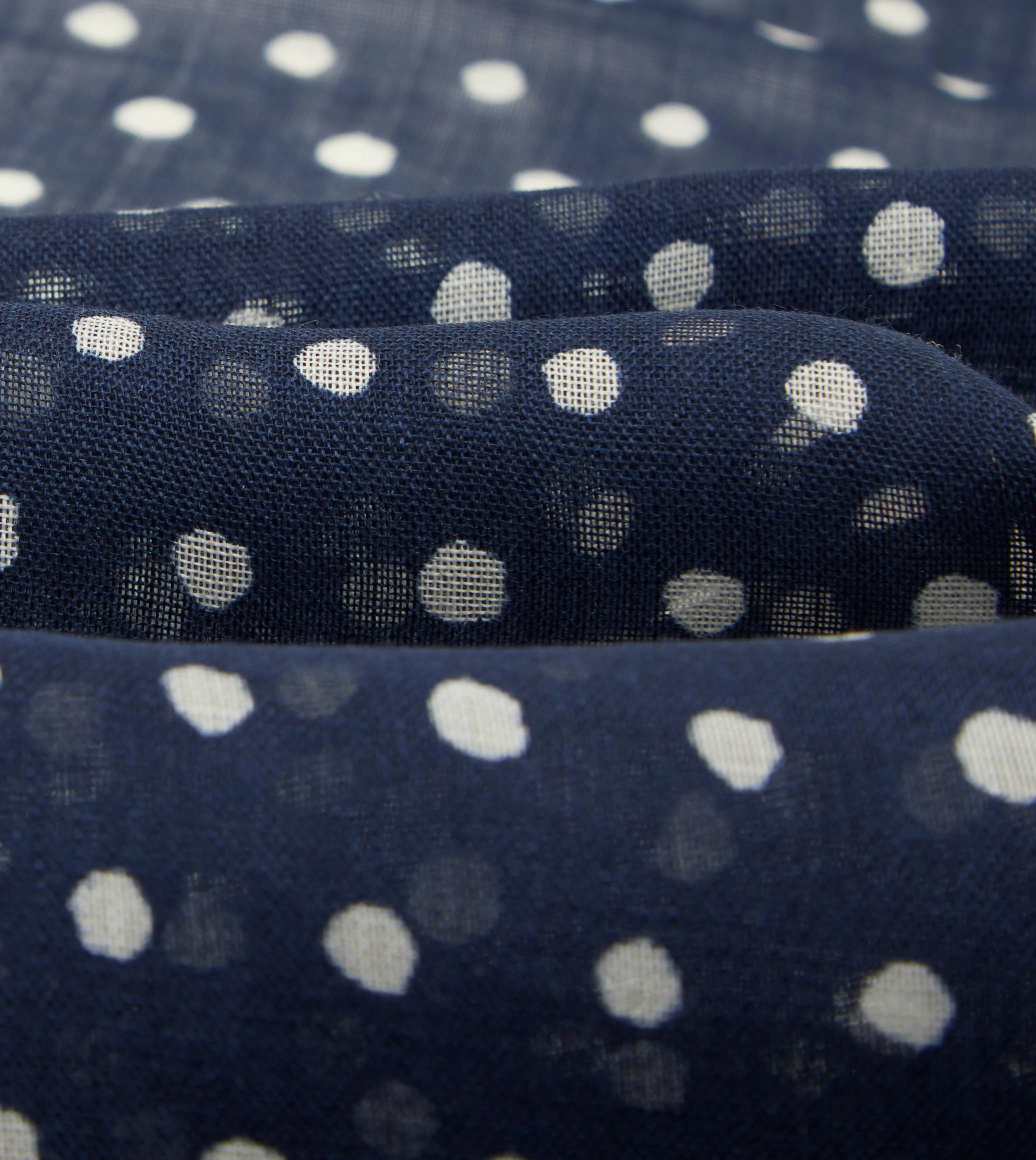 Navy Polka Dot Wool Scarf