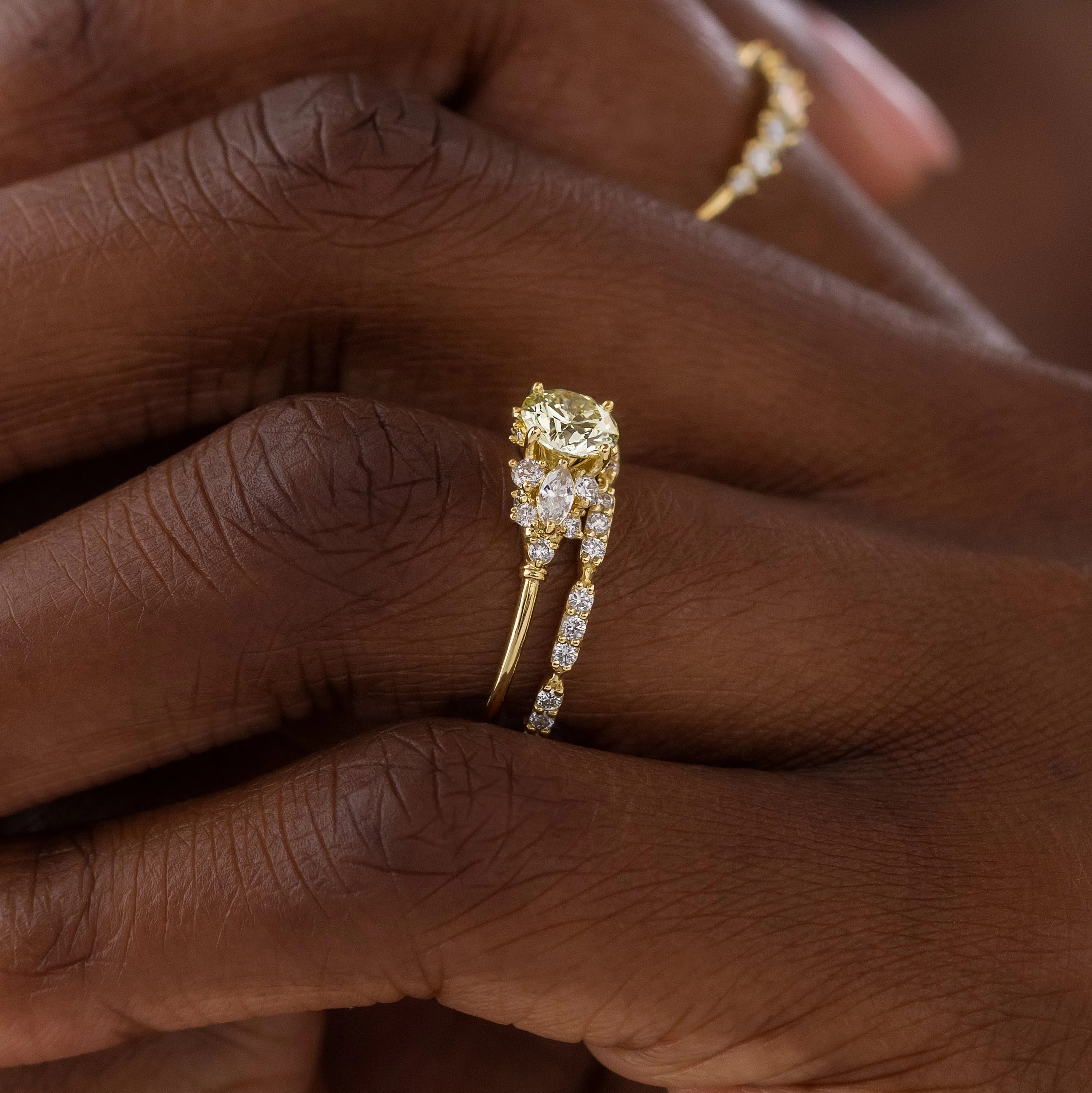 Nebula Ring, 0.76ct. Yellow Diamond