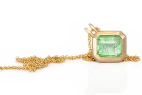 Offset Colombian Emerald Necklace