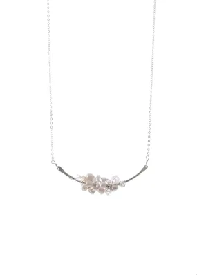 Opal, Pearl and Swarovski Crystal Bar Cluster Necklace