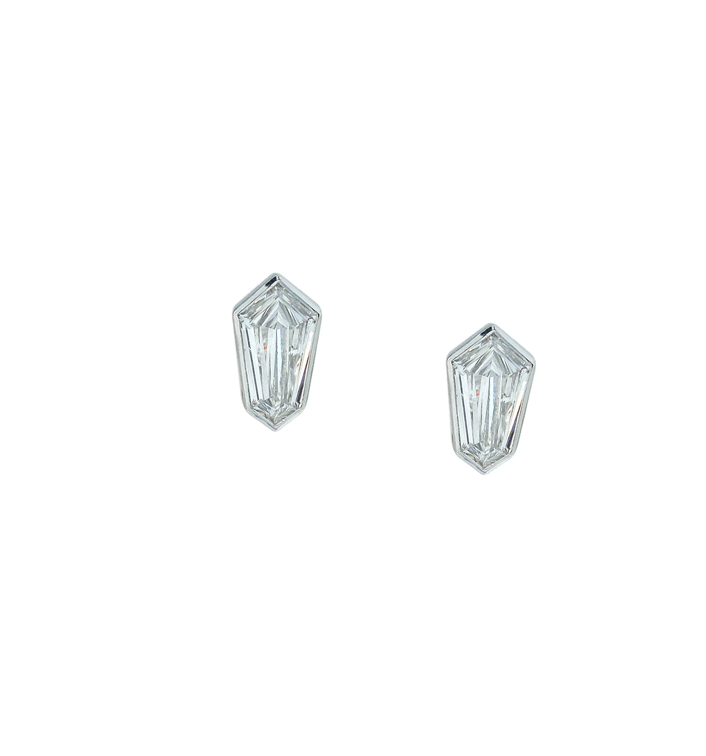 Origami Trillion Shield-cut Diamond Double Jacket Earrings