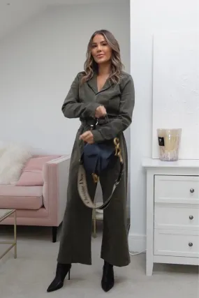 PAIGE Green Anessa Jumpsuit In Vintage Brushed Olive UK 6