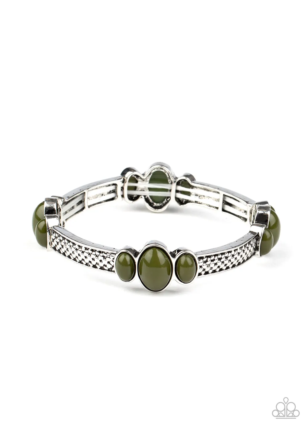 Paparazzi Bracelet ~ Instant Zen - Green Stretchy Bracelet