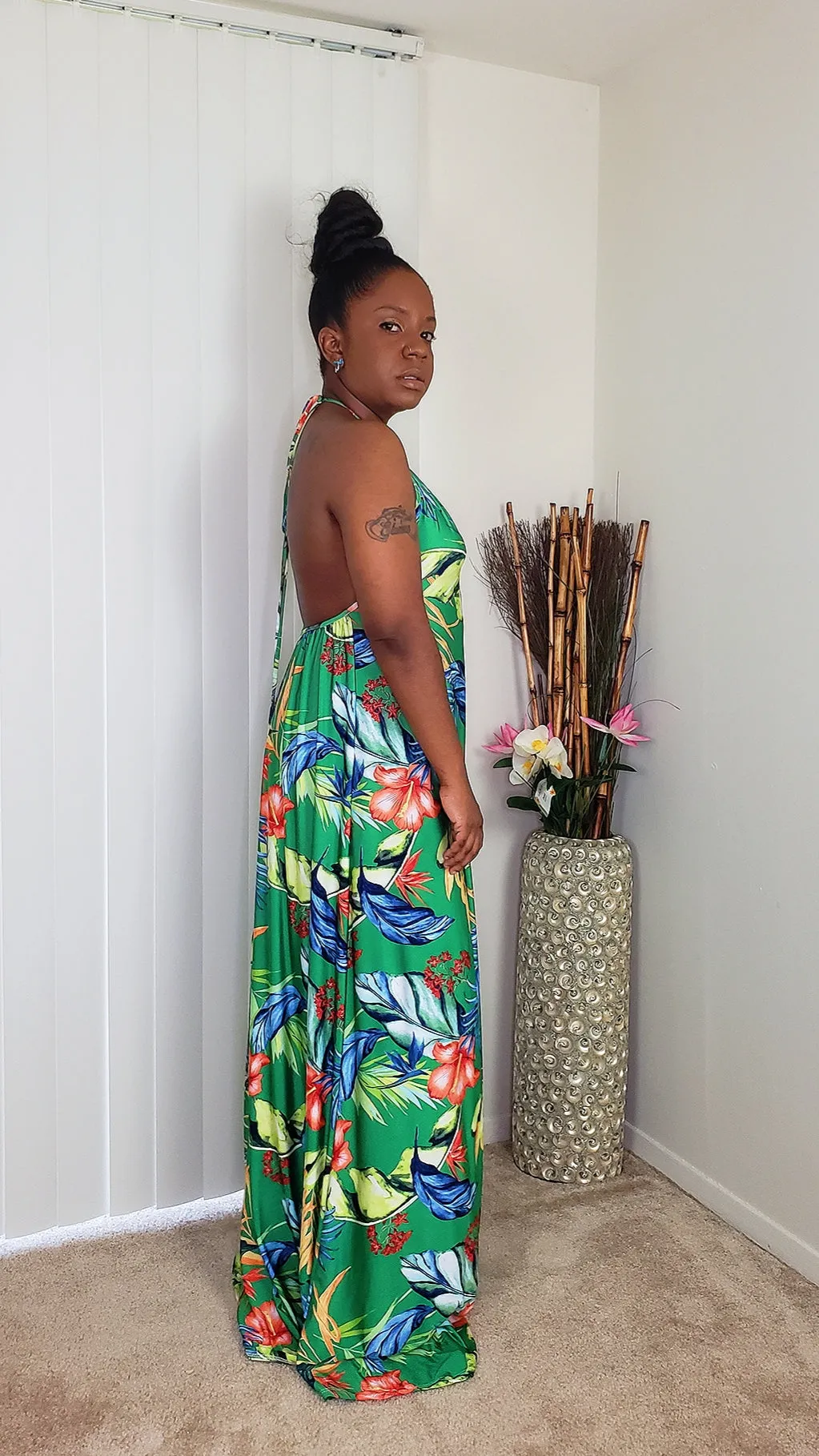 PARADISE - Tropical Maxi Dress