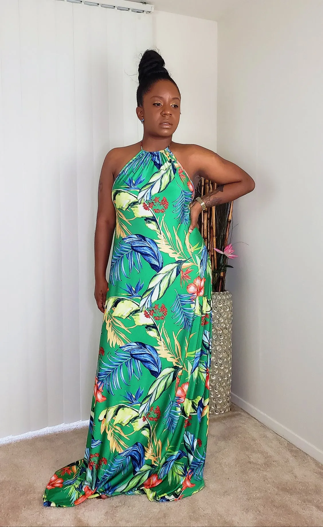 PARADISE - Tropical Maxi Dress