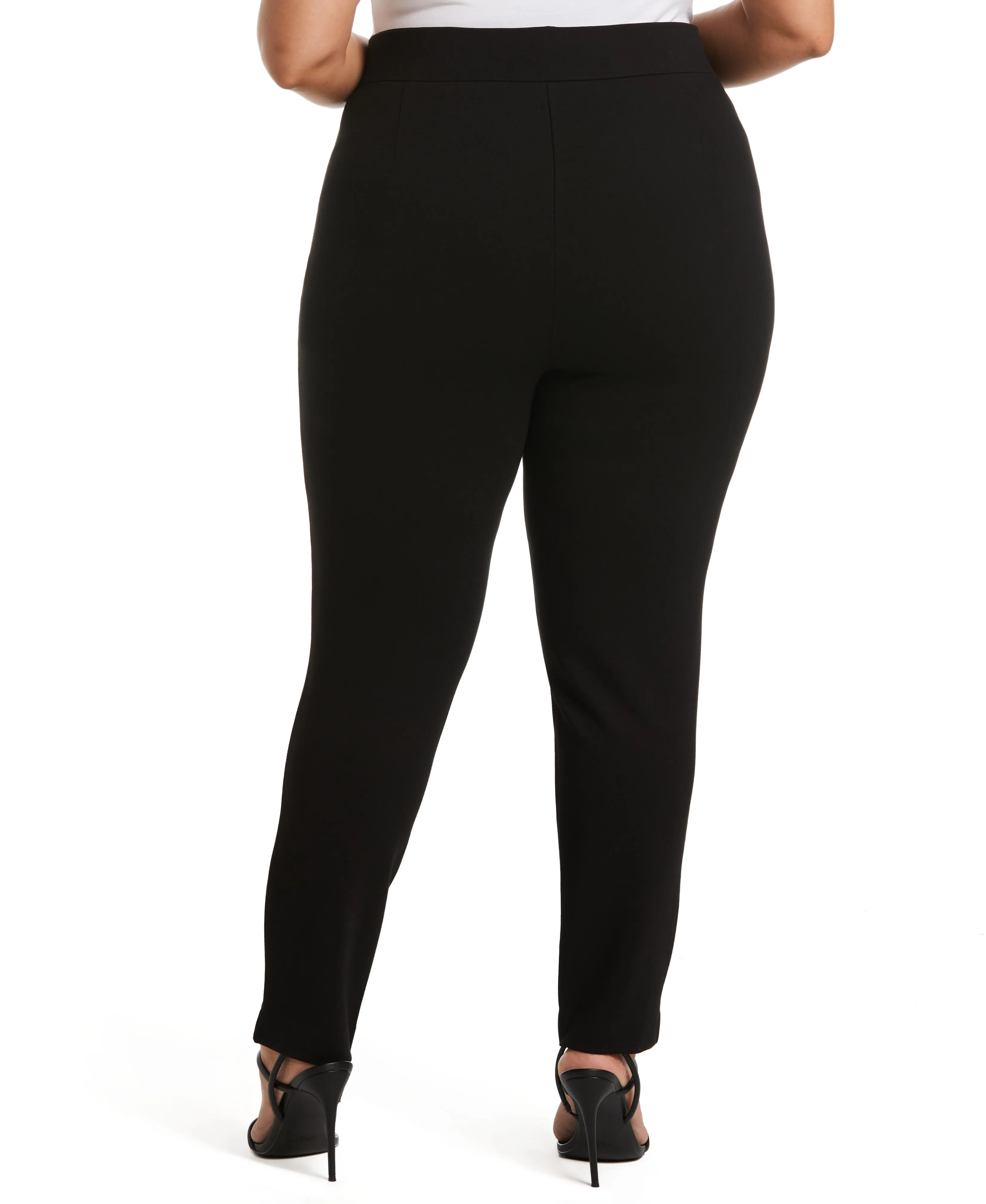 Plus Size Classic Fit Pull-On Ankle Pant with Zipper Detail