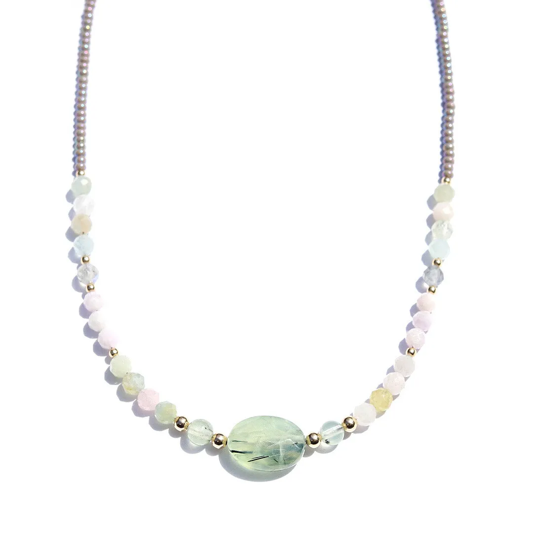 Prehnite and Kunzite Necklace