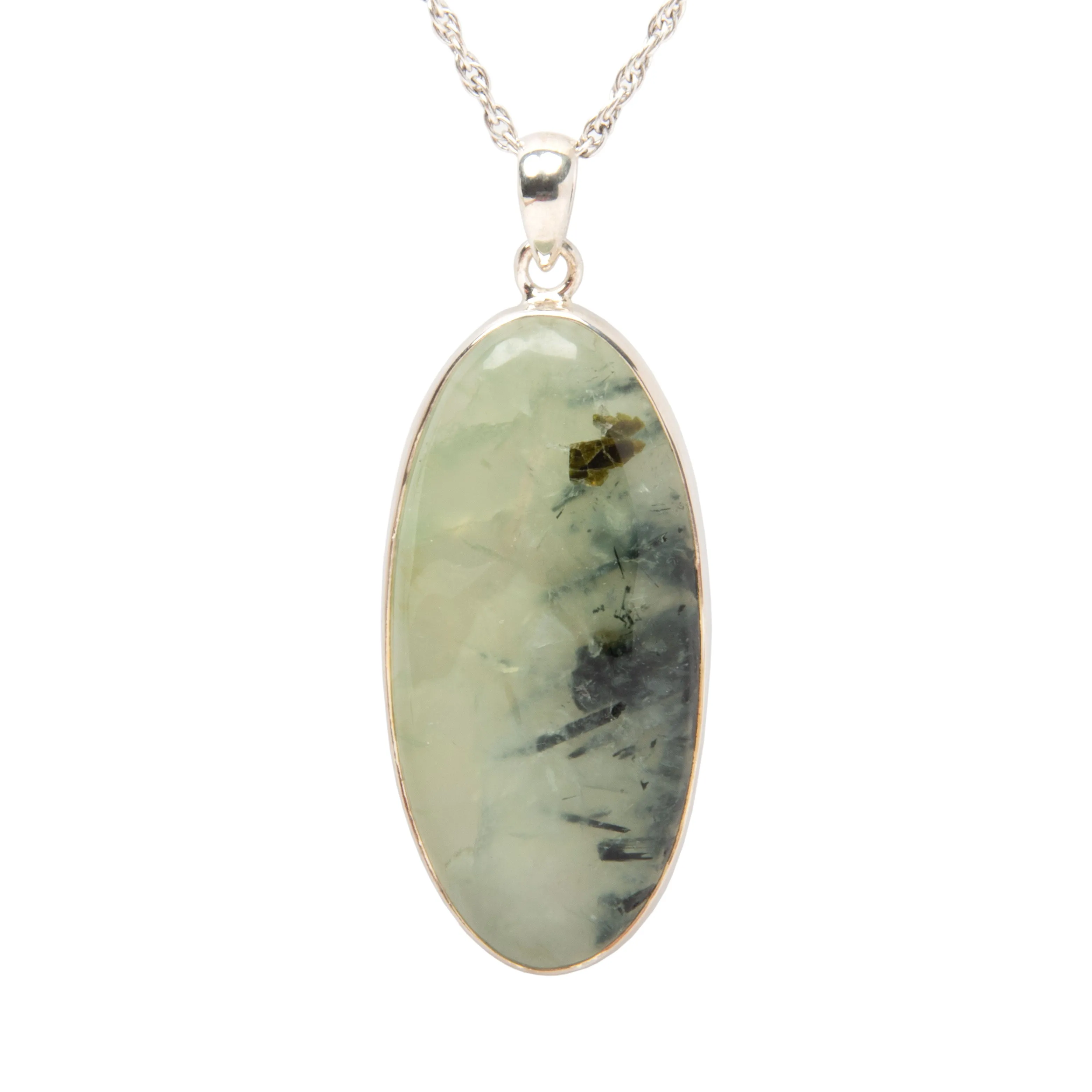 Prehnite - w/ Epidote, Pendant