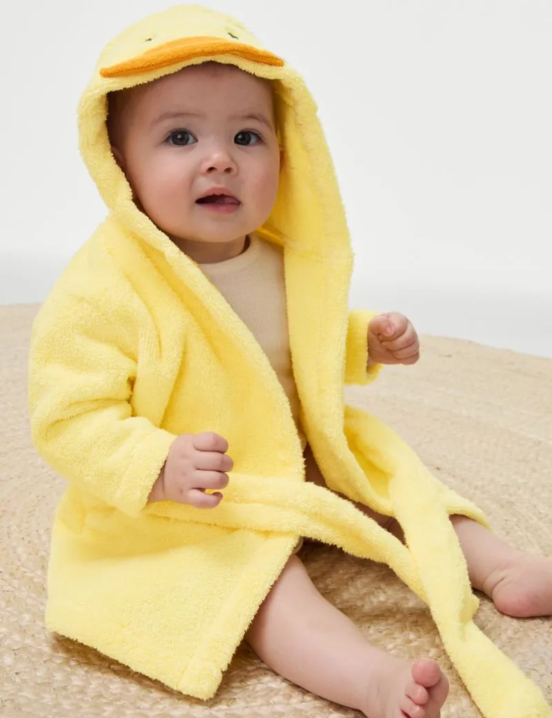 Pure Cotton Duck Hooded Robe (7lbs - 3 Yrs)