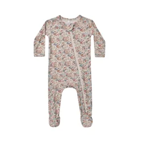 Quincy Mae Bamboo Zip Footie - Bloom