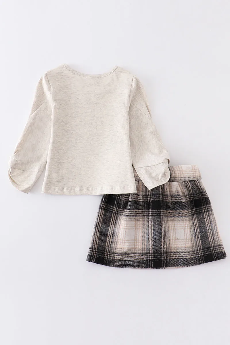 "be kind" plaid skirt set