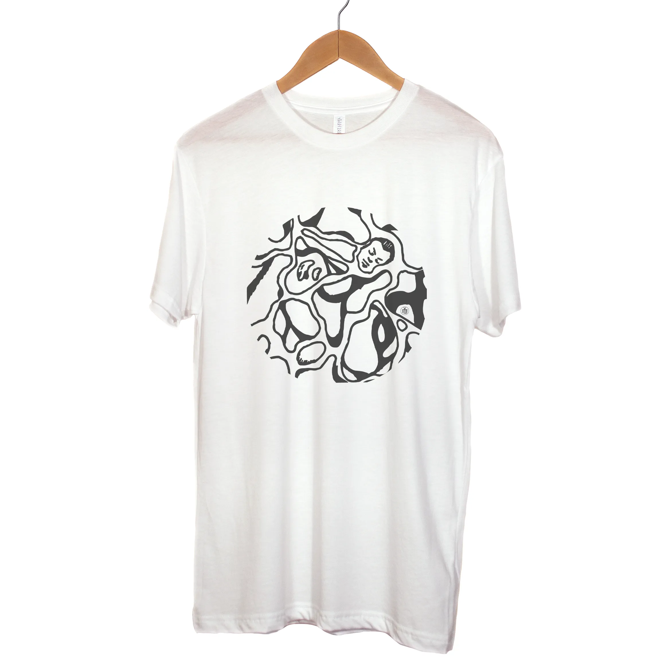 "Rivulets" - Heather/White Triblend Tee