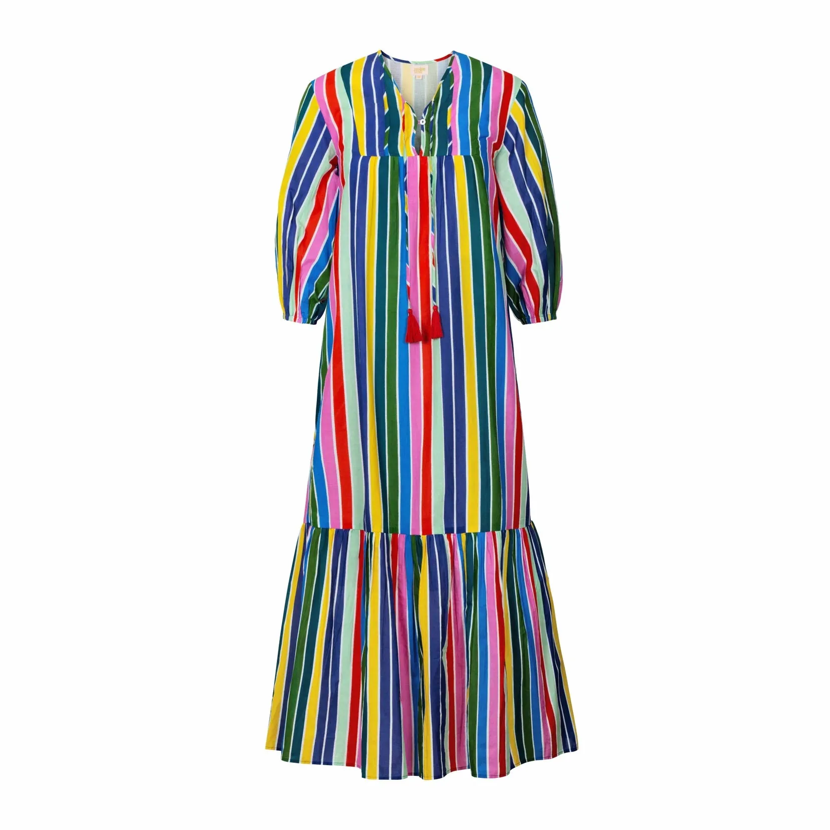 RAINBOW STRIPE COPA MAXI DRESS