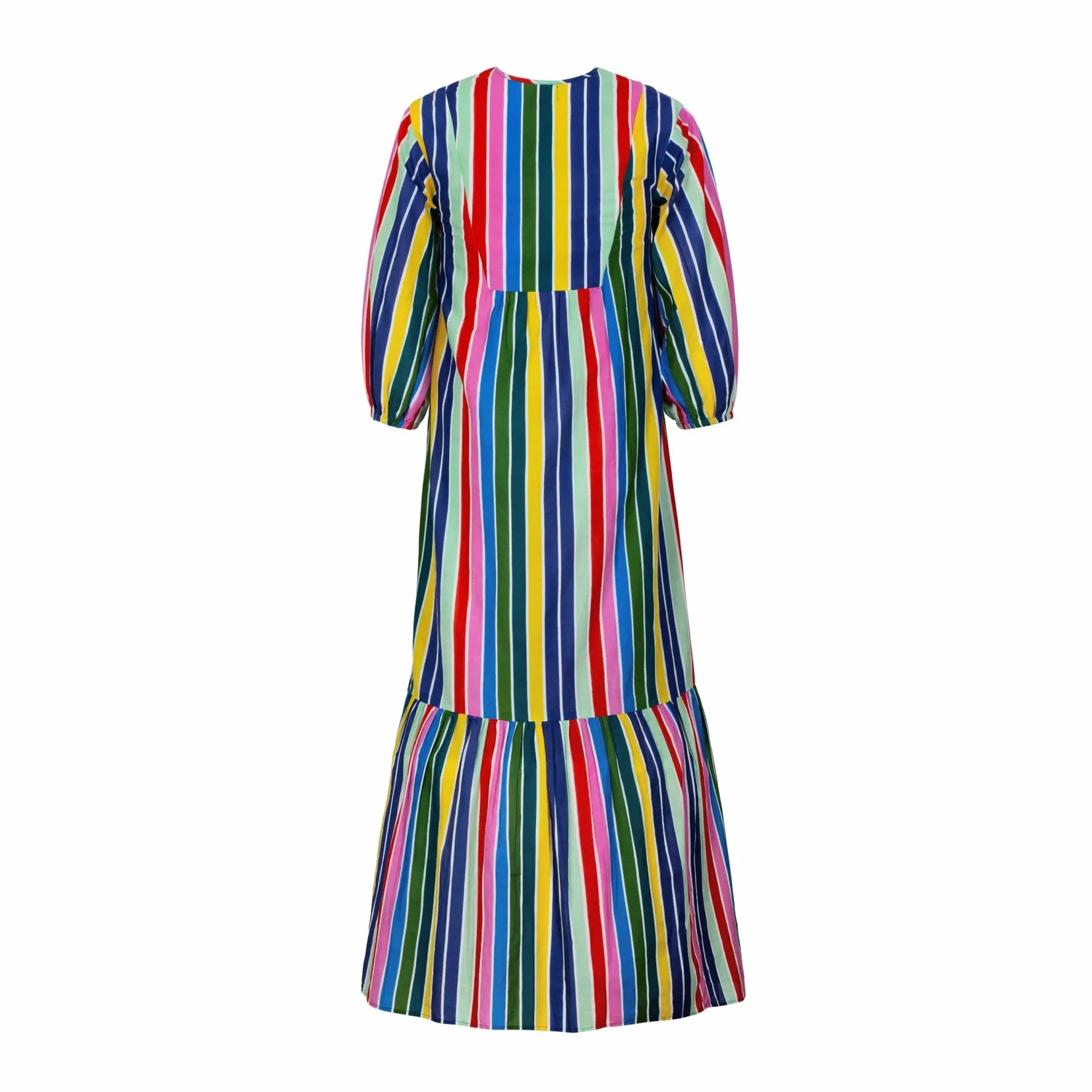 RAINBOW STRIPE COPA MAXI DRESS