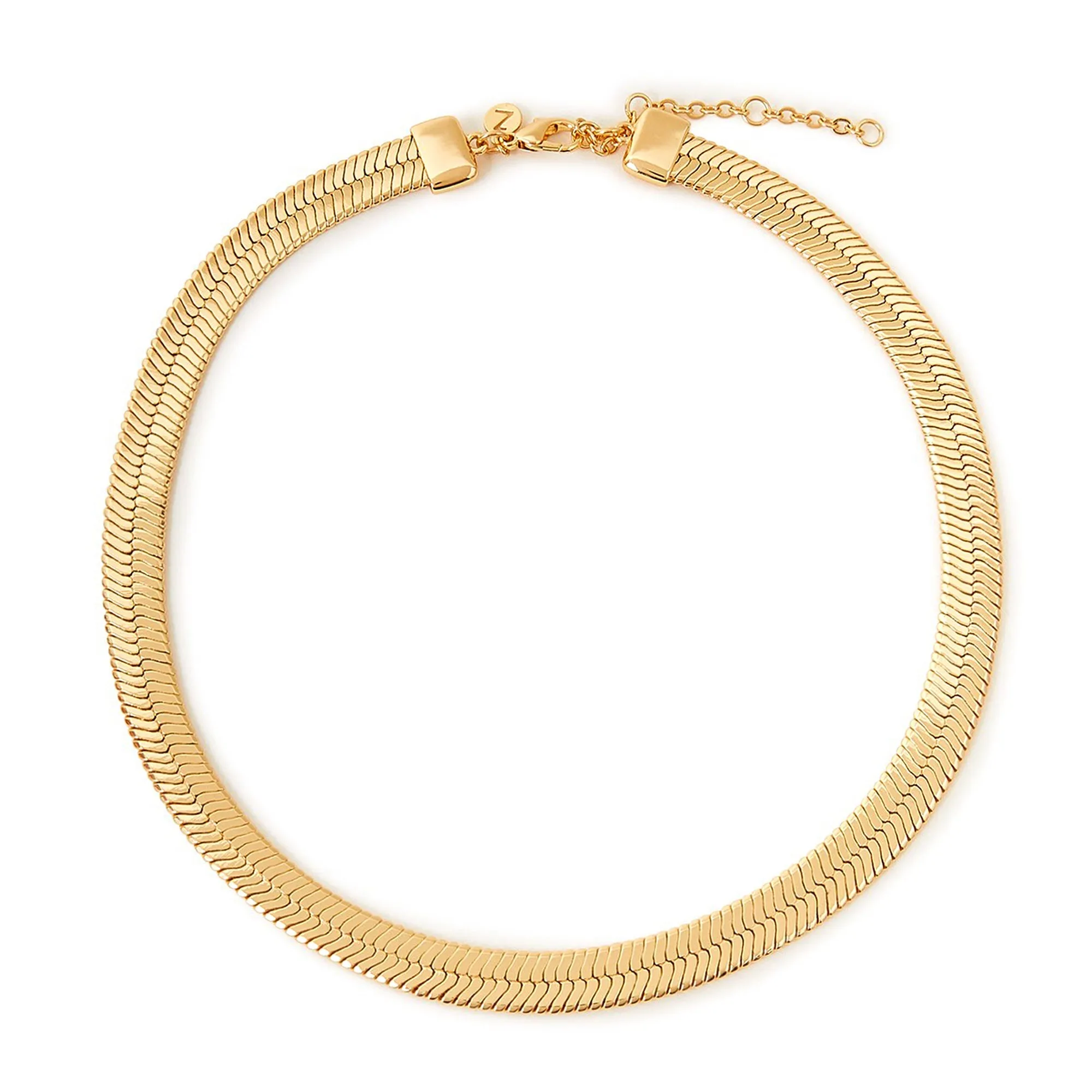 Real Gold Plated Rose Gold Z Mega Snake Chain Collar Necklace