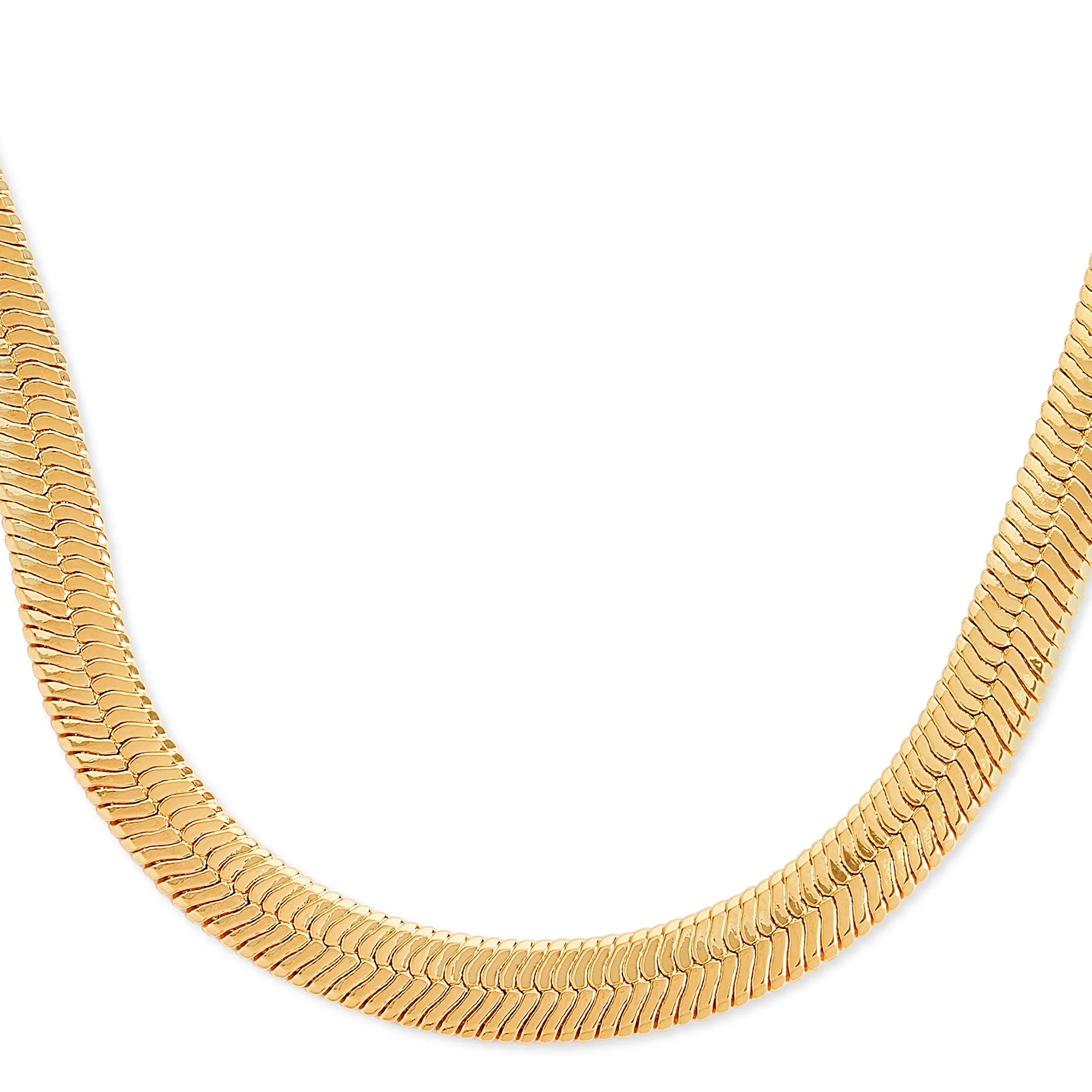 Real Gold Plated Rose Gold Z Mega Snake Chain Collar Necklace