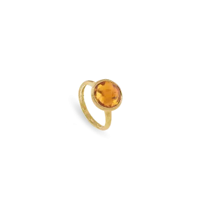 RING 18K JAIPUR YELLOW GOLD WITH YELLOW QUARTZ CUT ROSE CUT CUSHION AB586 QG01