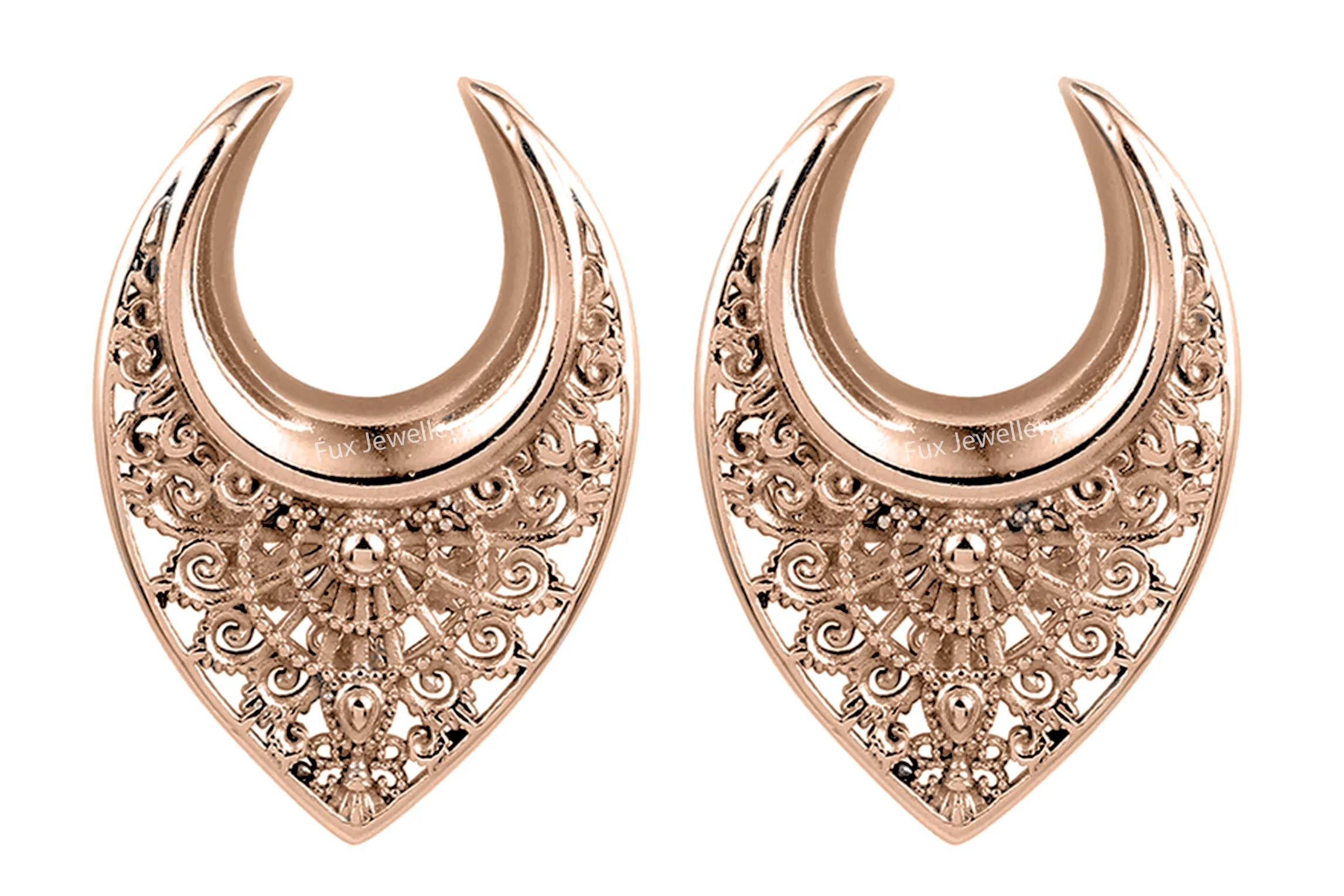 Rose Gold Ornate Ear Hangers