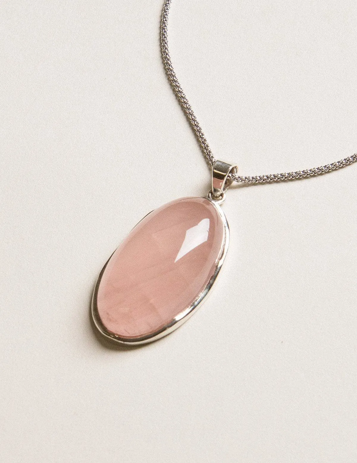 Rose Quartz Oval Pendant