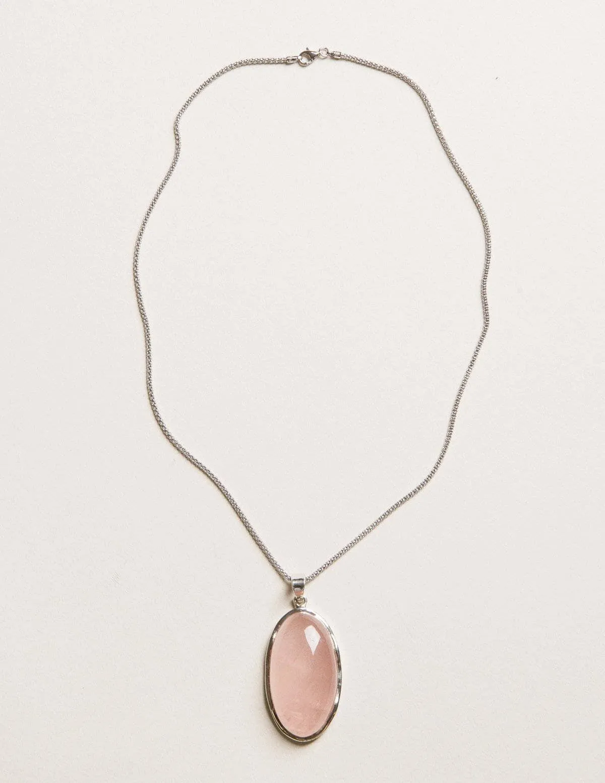 Rose Quartz Oval Pendant