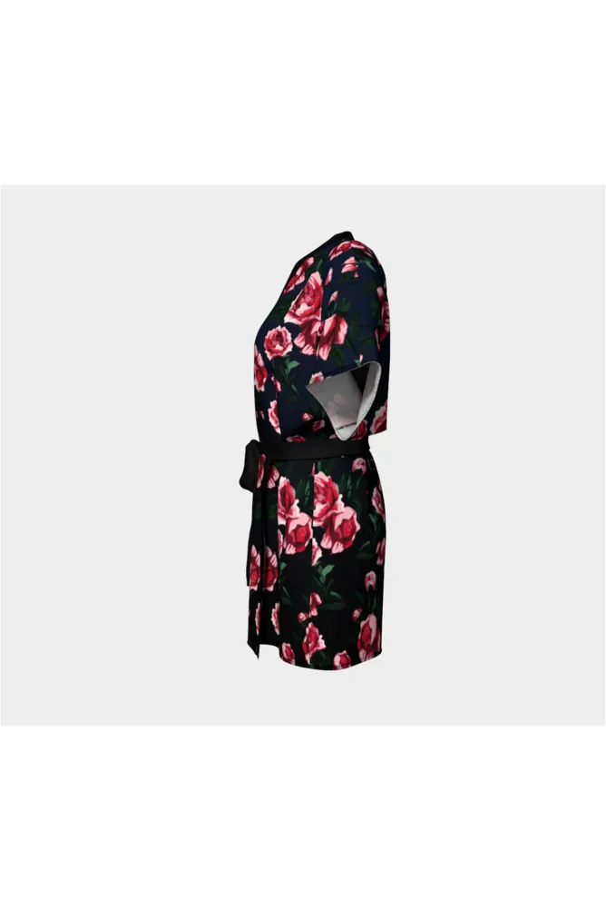 Roses at Midnight Kimono Robe