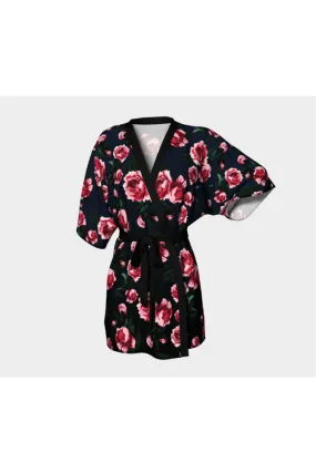 Roses at Midnight Kimono Robe