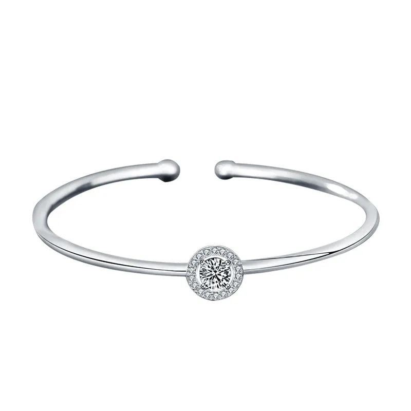 Round Wrap Open Moissanite Bracelet