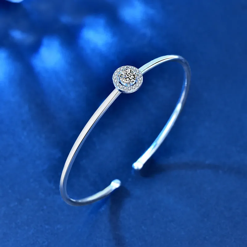 Round Wrap Open Moissanite Bracelet