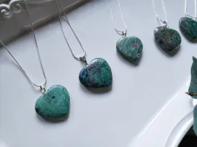 Ruby in Fuchsite Heart Necklace