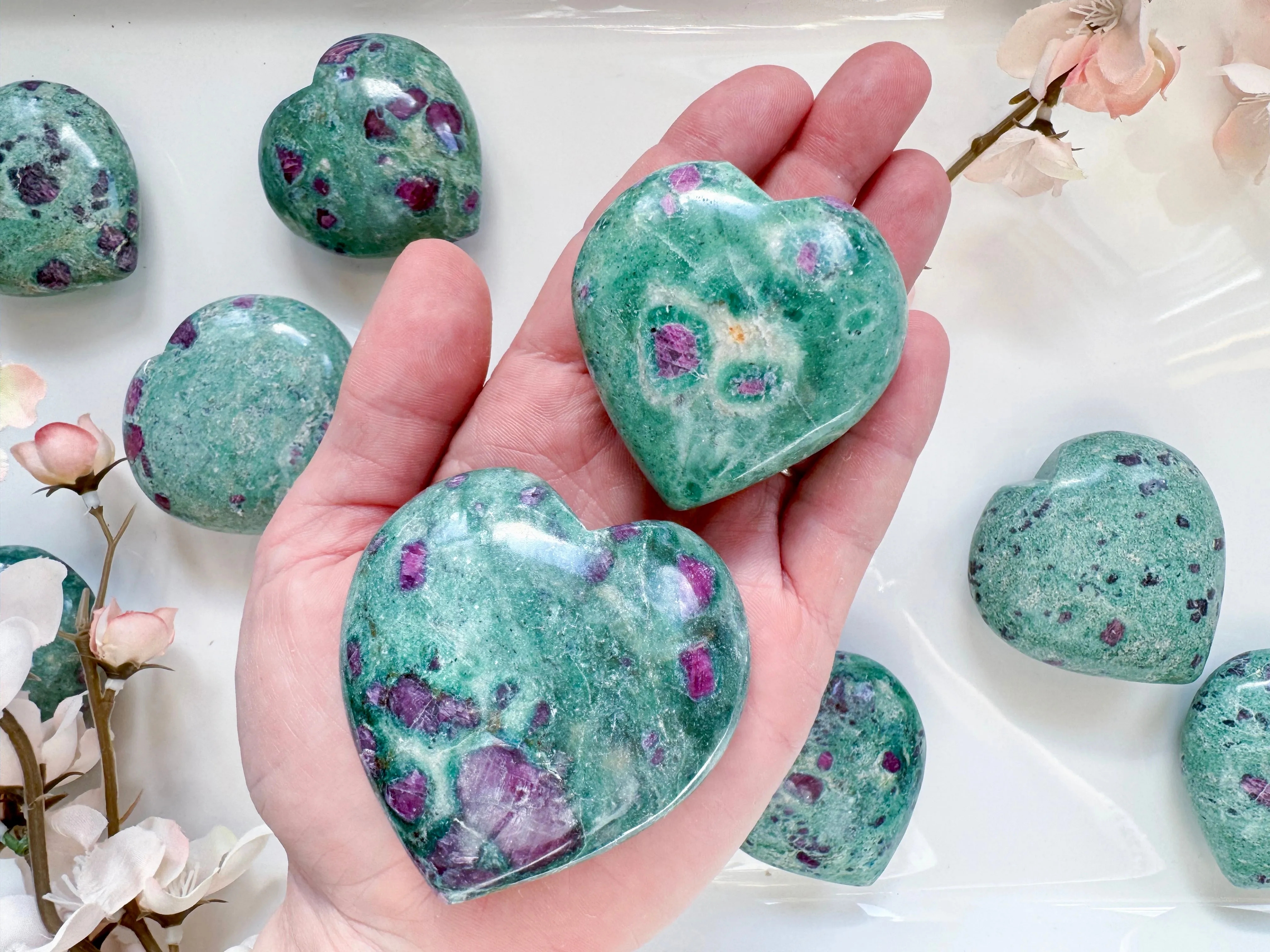 Ruby in Fuchsite Heart