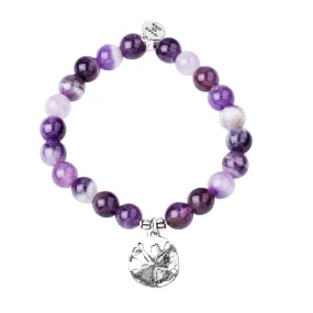 Sand Dollar | Stone Beaded Charm Bracelet | Amethyst