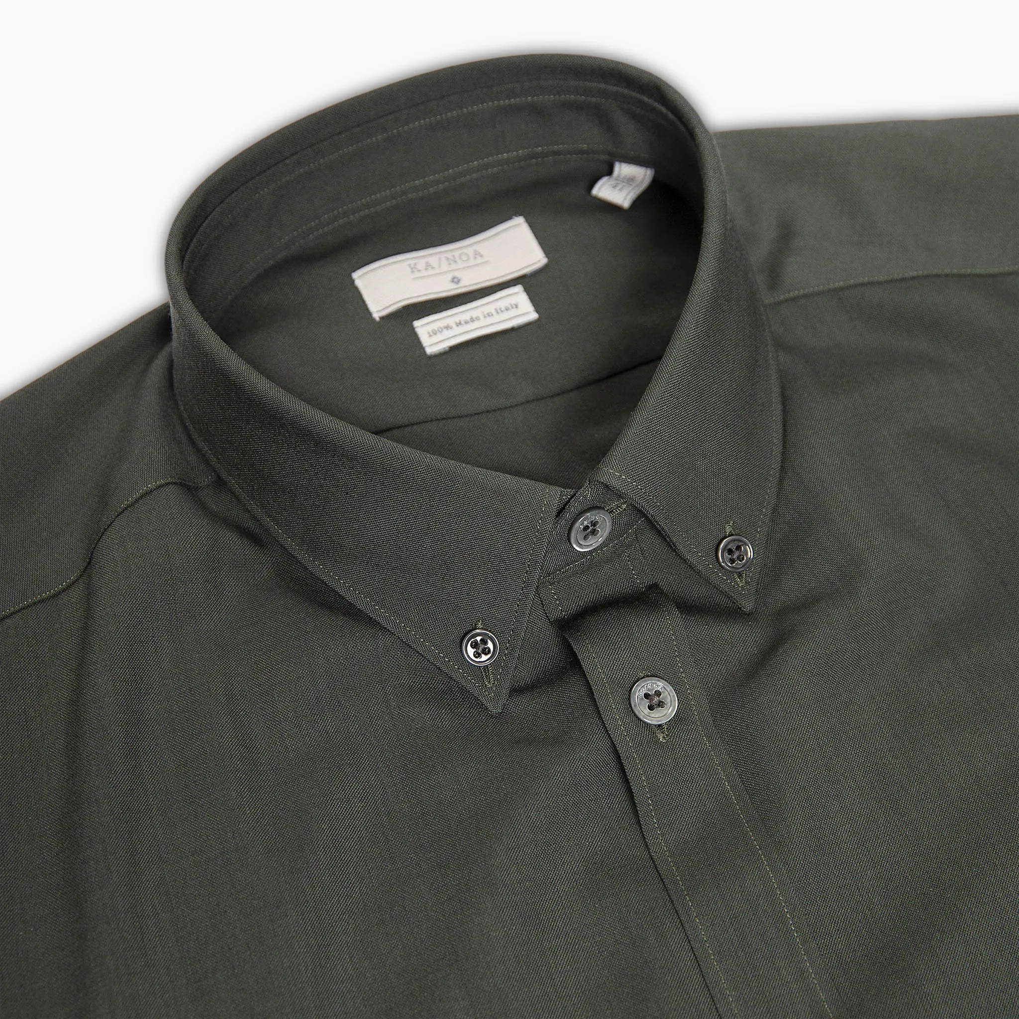 Sandre shirt botton down twill wool (green forest)