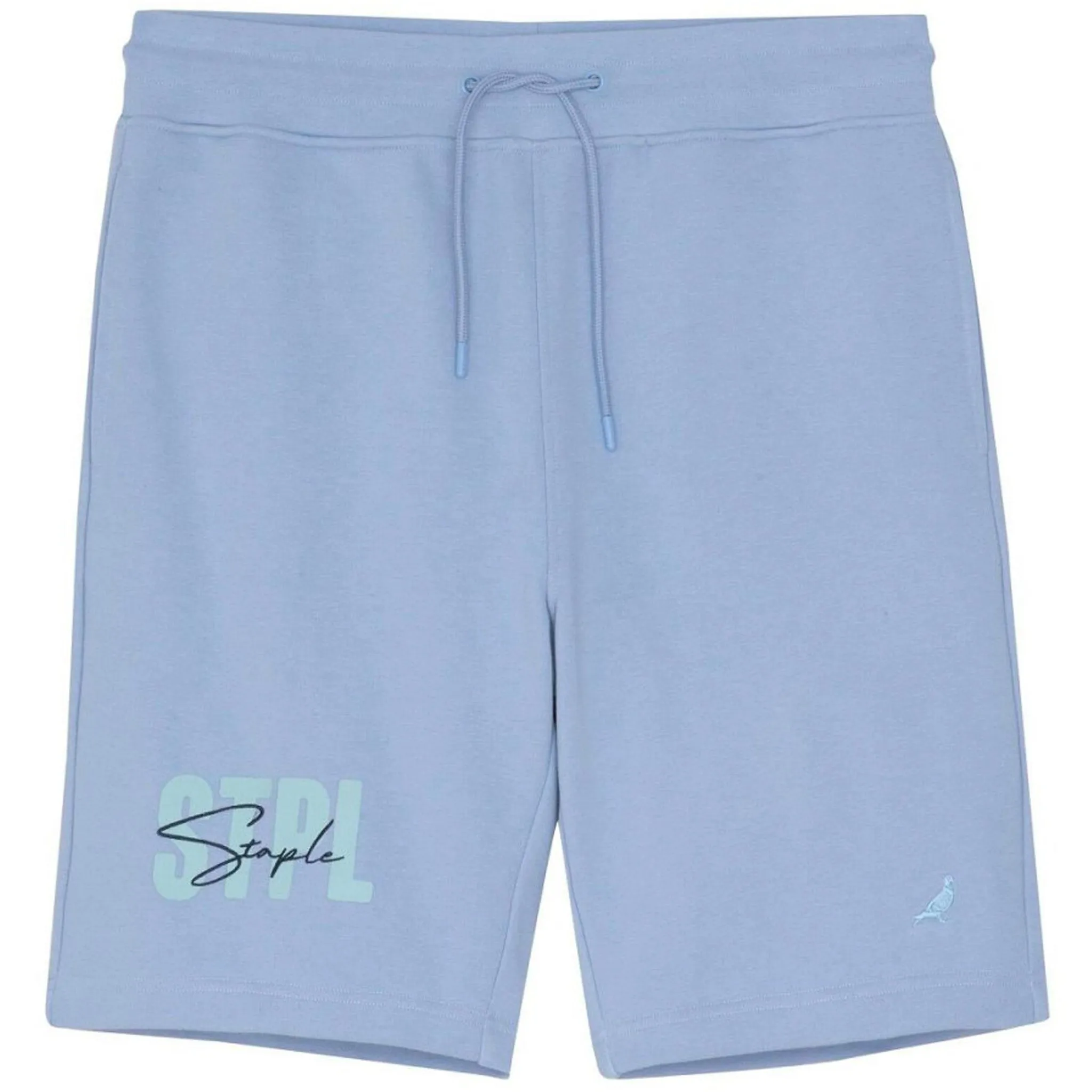 SCRIPT EMBROIDERED SWEATSHORT (Blue)