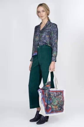 Silk Jodie Shirt In Night-City Print