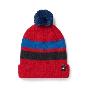 Smartwool Rhythmic Red Stripe Pom Beanie